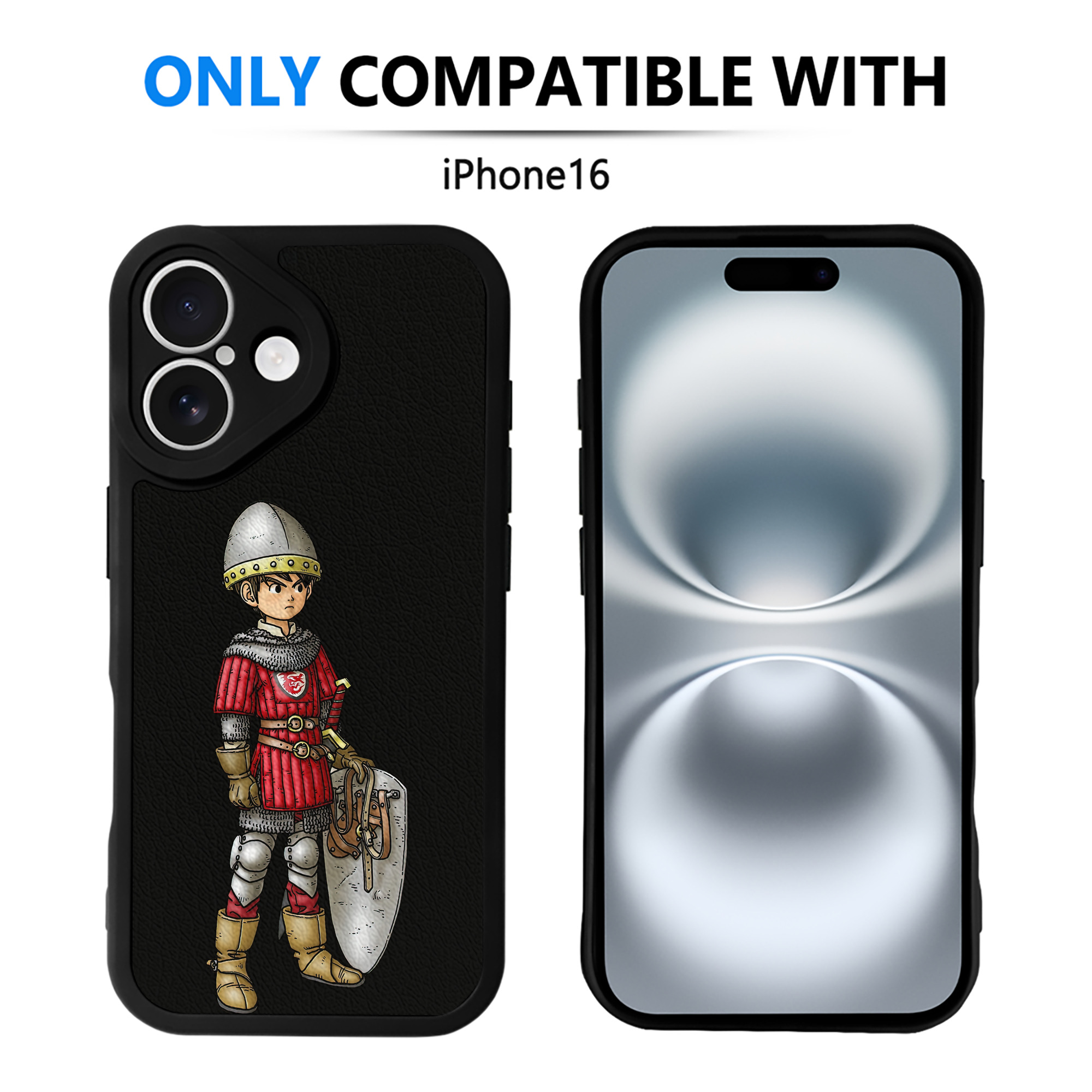 （画像用） ドラゴンクエスト Doragon Kuesuto Dragon Quest 【iPhone 16シリーズ対応】シリコンスマホケース（レザー調） 材質：シリコン